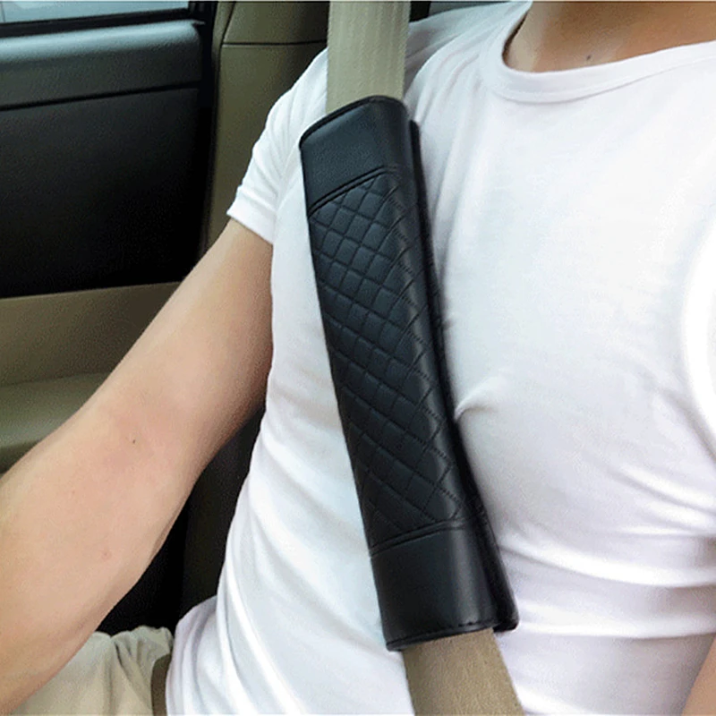 

2 PCS Car Seat Belt Case Protector Shoulder Strap Pads Car Accessories Leather Car Seat Safety Belt Cover Universal Soft