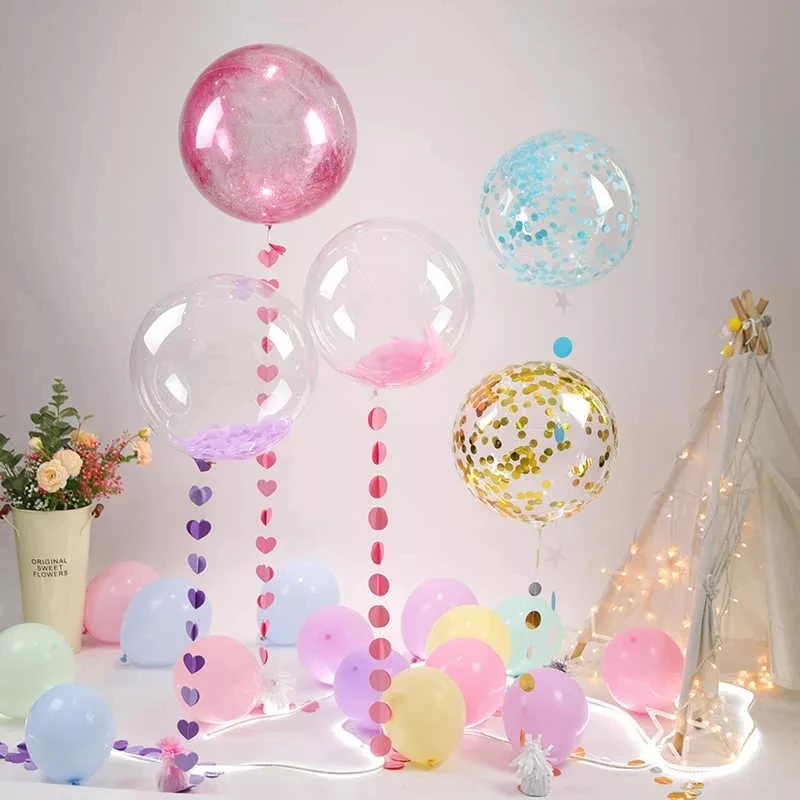 

5pcs/lot No Wrinkle Bobo Transparent Clear Balloons Baby Shower Wedding Decoration Inflatable Balls Birthday Party Bubble Globos