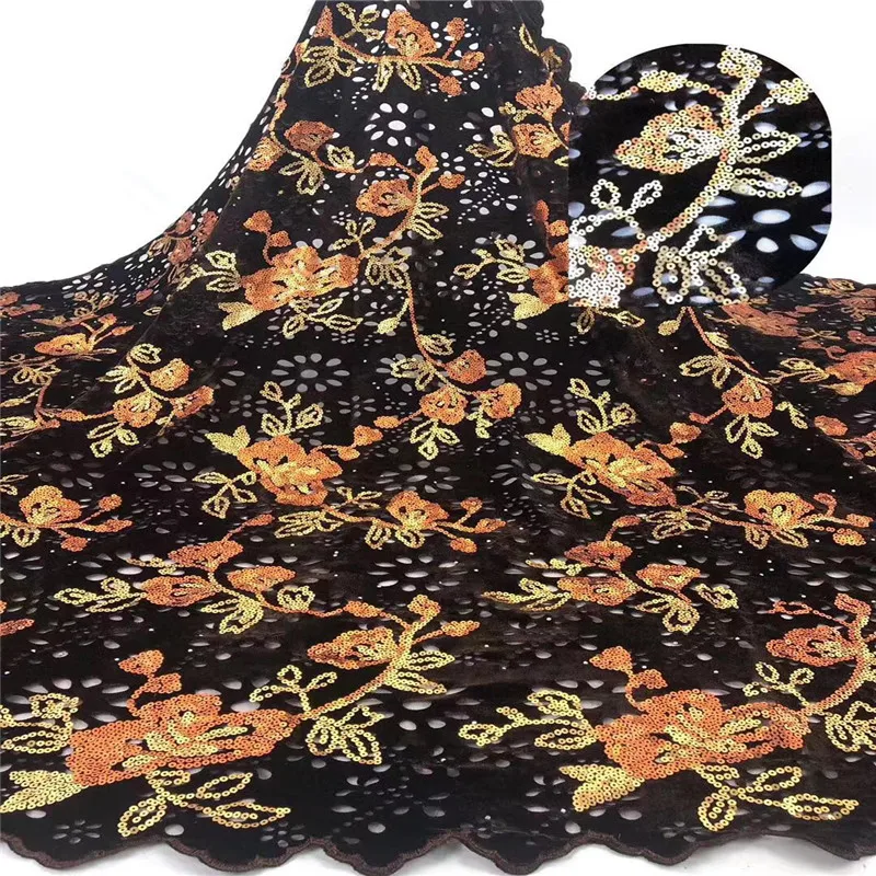 

Velvet Lace Fabric for Dresses Latest Nigerian French Tulle Lace with Sequin High Quality African Sequins Lace Fabric r6-41