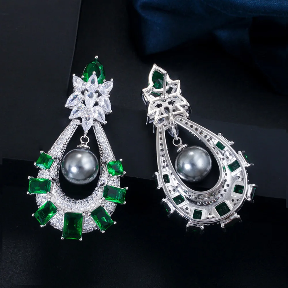 ThreeGraces роскошные индийские серьги-капли золотого цвета с фианитом большие