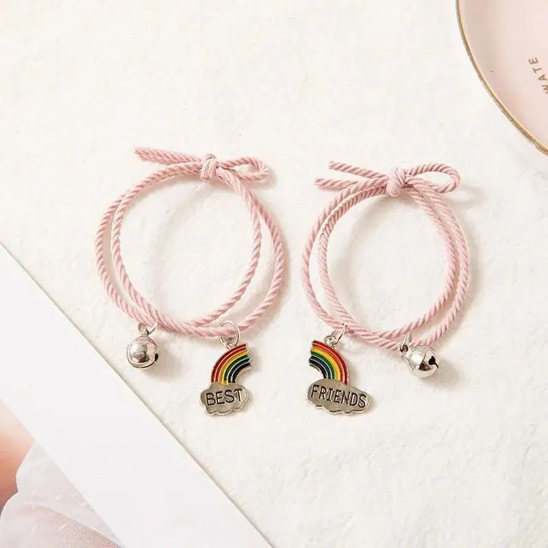 

New Valentine's Day Matching Bracelets Lover Rainbow Heart Magnetic Bracelet Sets Couple Relationship Evidence of Love Milacan