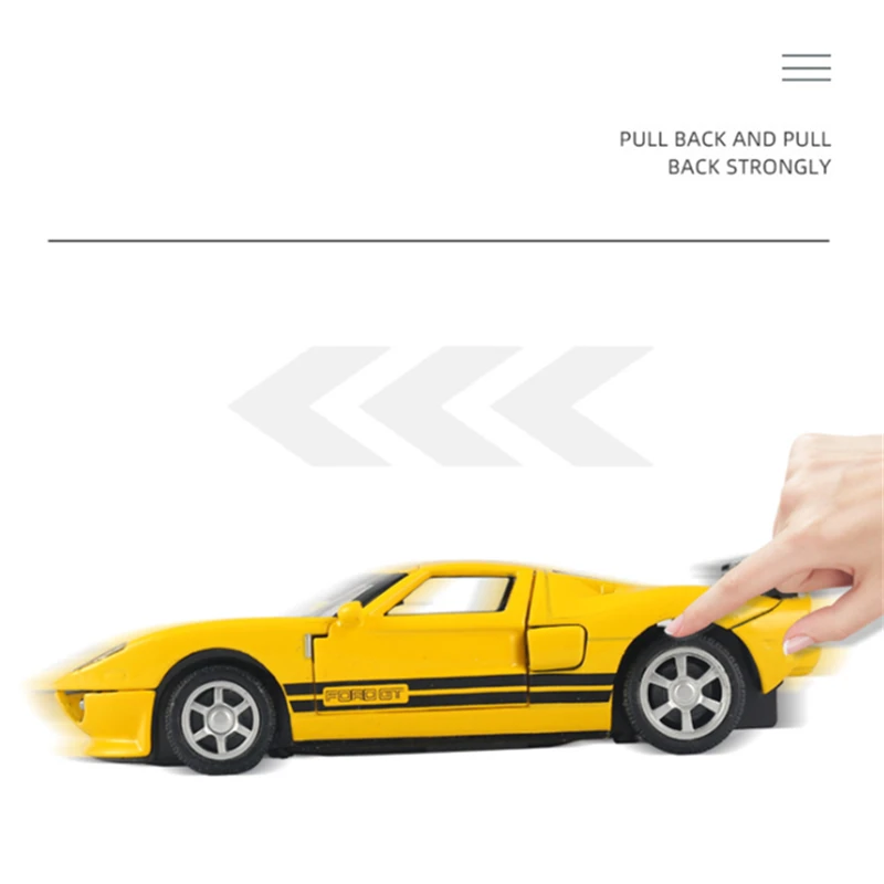 

1:32 FORD GT Sports Car Alloy Car Model Diecasts & Toy Metal Car Model Collection Simulation Sound Light Kids Gift Free Shipping