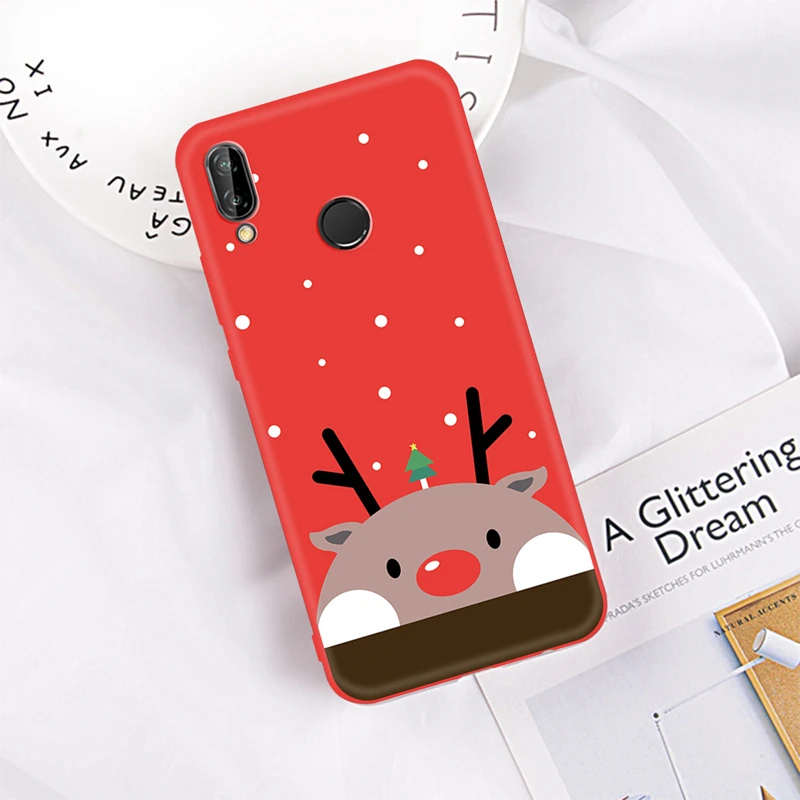Чехол с рождественской елкой Санта-Клаус олень для Huawei P20 Lite P30 мягкий силиконовый
