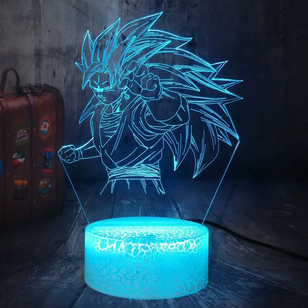 Рождественская лампа Dragon Ball Super Saiyan Monkey Son Goku 3D настольная Luminaria светодиодные