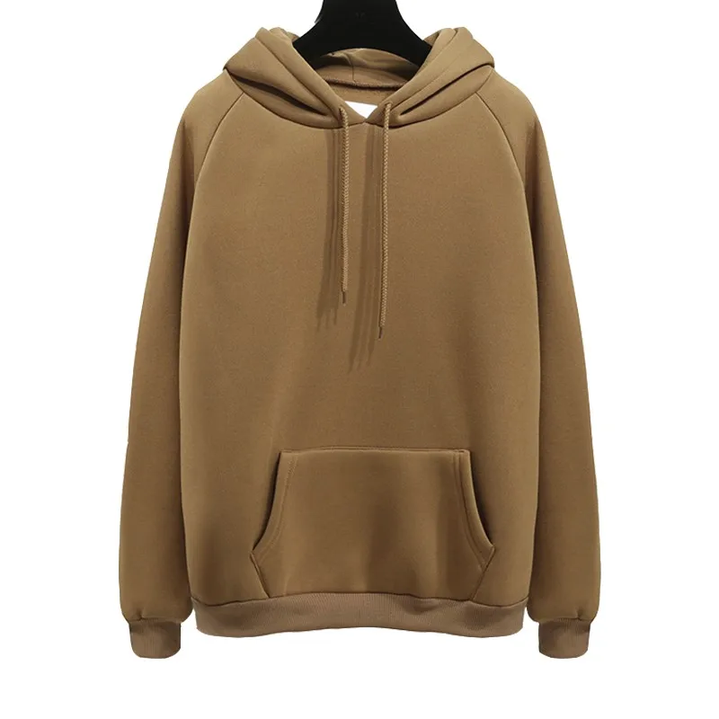 Зимняя женская теплая Модная спортивная одежда цвета хаки с капюшоном