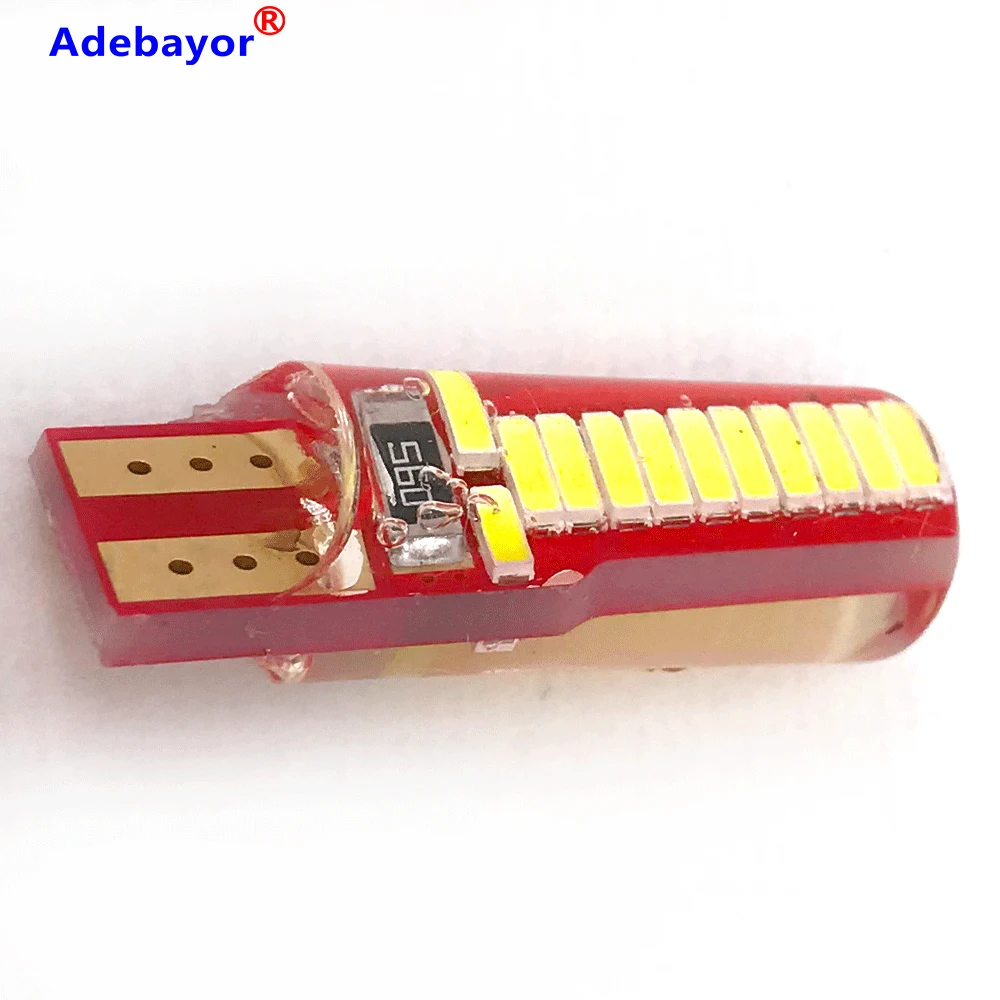 100 шт. T10 194 W5w светодиодный Canbus 4014 24 SMD кремнезем супер яркий светильник Клин для