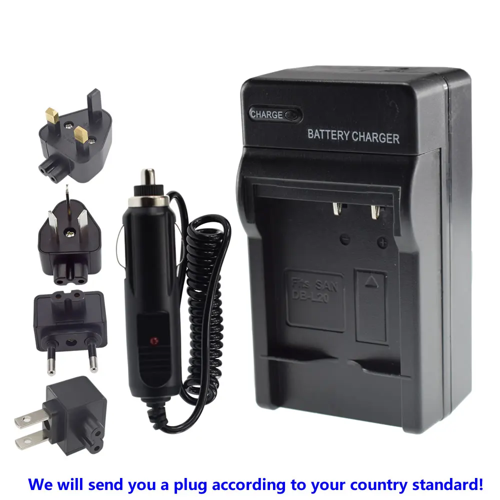 Сменный аккумулятор + зарядное устройство Автомобильная вилка для Sanyo DB-L20 L20A L20AU