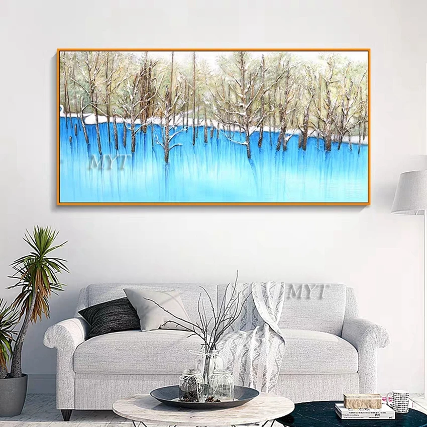 

Handmade Thick Texture Silver Tree Oil Painting Artwork Canvas Paintings Wall Pictures Art Unframed Wall Art For Bedroom Decor