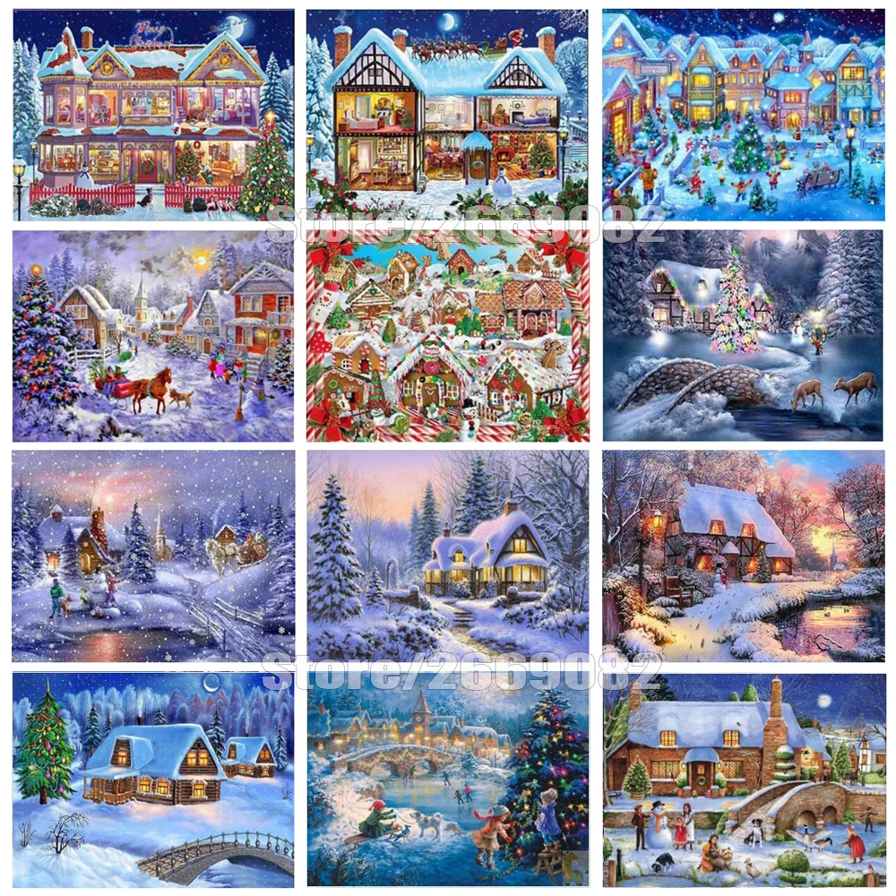 

Полный алмаз 5D DIY алмазная живопись зимний пейзаж Алмазная Вышивка крестом мозаика украшение дома TT1236