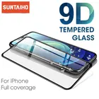 Изогнутое защитное закаленное стекло 9D для iPhone 11, 12 pro, Xs Max, XR, X, Защитное стекло для экрана iPhone 7, 8, 6s plus, 13, стеклянная пленка