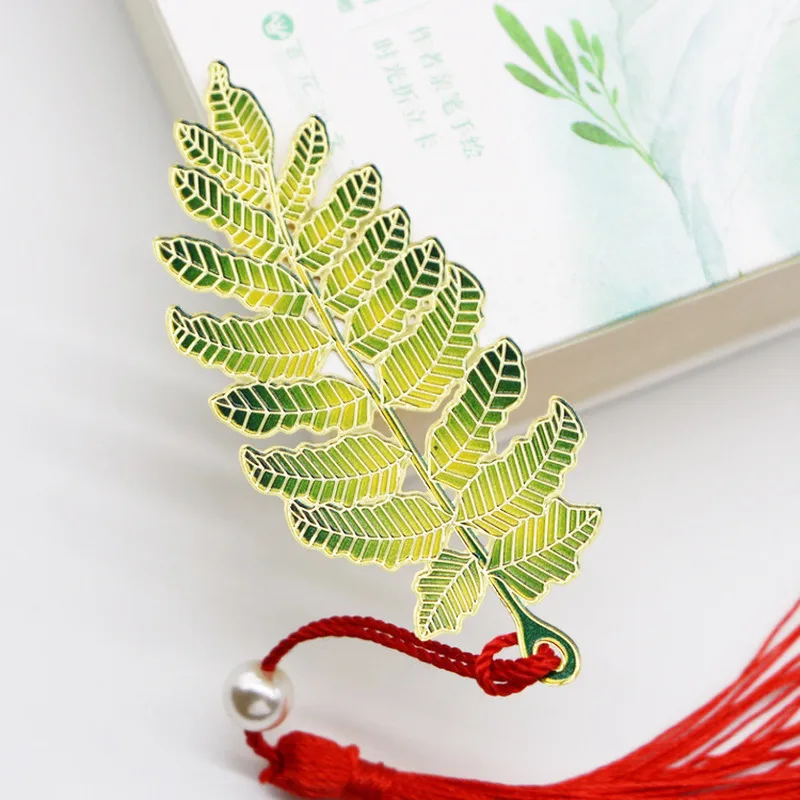 1 шт. креативная металлическая Закладка для книги листья в китайском стиле