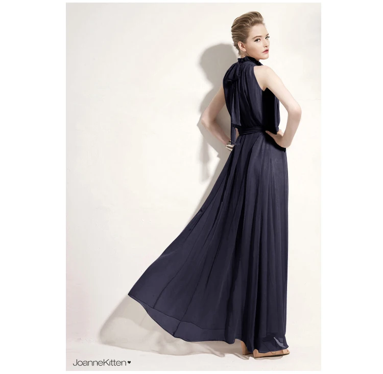 Длинное шифоновое элегантное платье подружки невесты красное гость воротник без