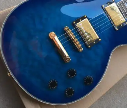 

Free shipping Chinese Guitar Factory Custom Shop new gray Blue Burst Ripple Electric Guitar in stock 915
