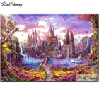 DIY алмазная живопись вышивка крестиком розовая сказочная принцесса замок вышивка полная дрель усадьба вышивка крестиком Стразы искусство T367