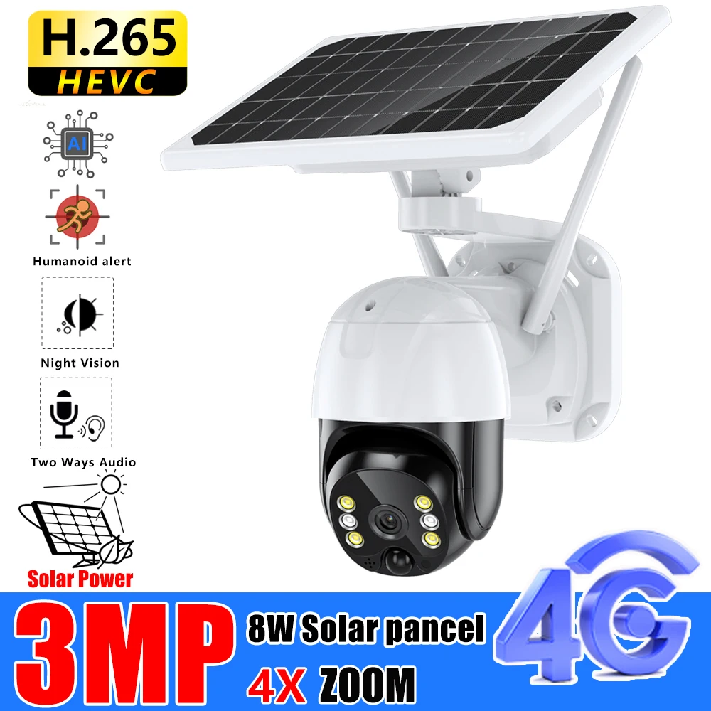 

IP-камера наружная купольная, 8 Вт, PTZ, 3 Мп, Wi-Fi, 2 канала