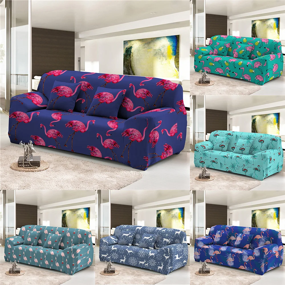 ZEIMON животных Стиль чехлов Фламинго печатных диван крышка эластичный вытирается