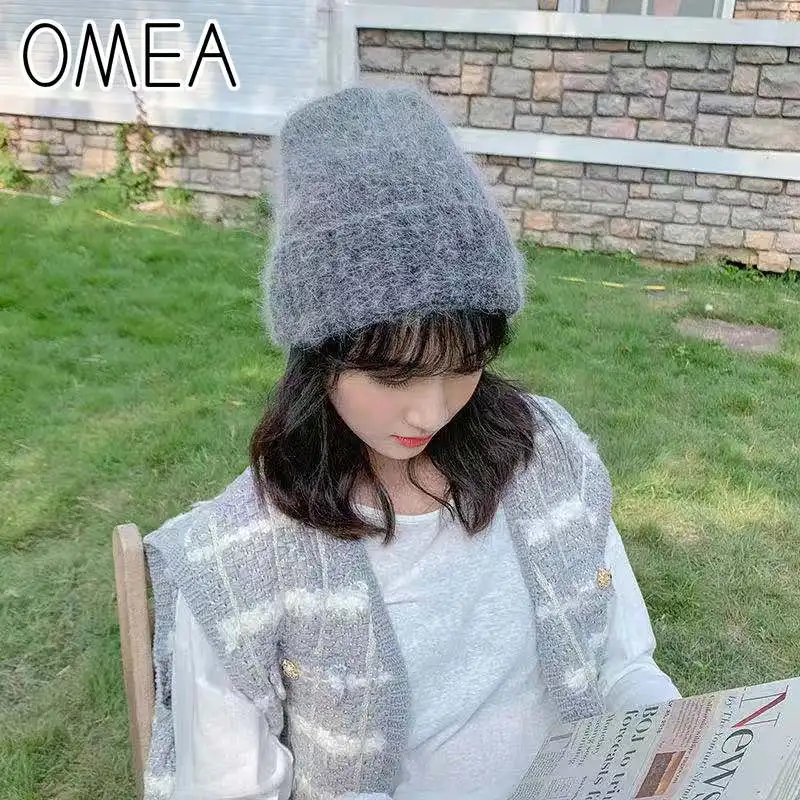 Зимняя шапка OMEA из Ангорского меха кролика Женская шерстяная Мужская Подарочная