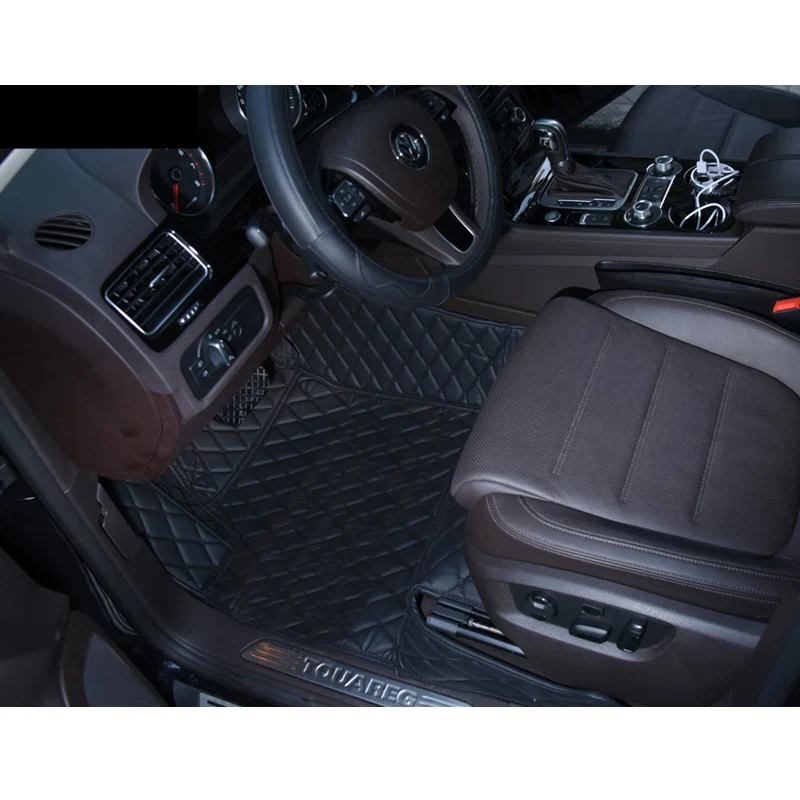 

leather car floor mat for volkswagen vw touareg 2017 2016 2015 2014 2013 2012 2011 carpet auto rug interior accessories styling