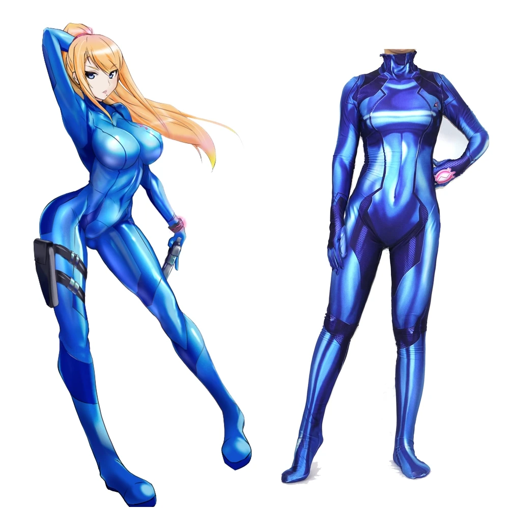 

Metroid Zero Suit Samus Costume Cosplay Jumpsuit 3D Printed