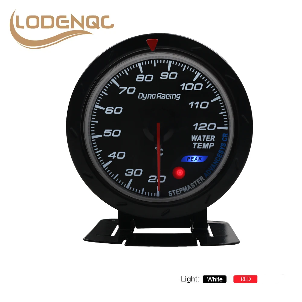 

Lodenqc Car Gauge With Sensor 60MM Car Water Temperature Gauge 20--120 Celsius Water Temp Meter Red & White Lighting