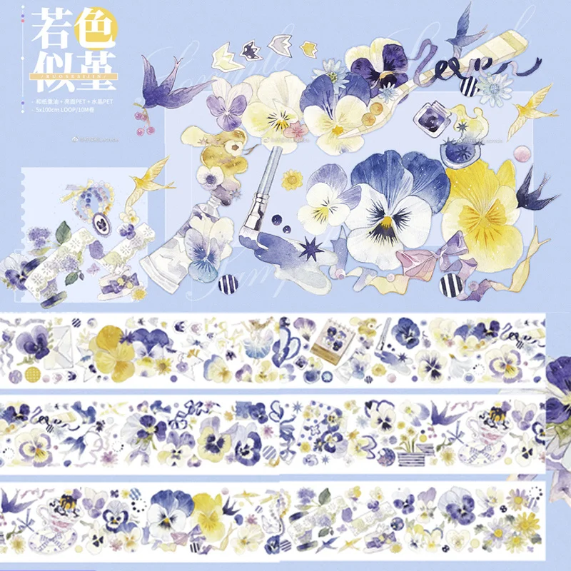 

1 loop beautiful flowers Bright PET washi Tape Taiwan