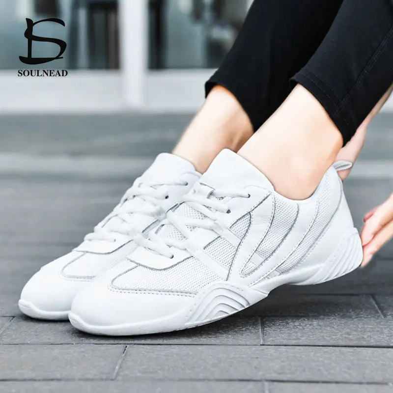 Women's Aerobics Gym Shoes Girl's Sneakers Fashion White Ladies Modern Street Dancing Shoes Female Jazz Sports Shoes Size 27-45