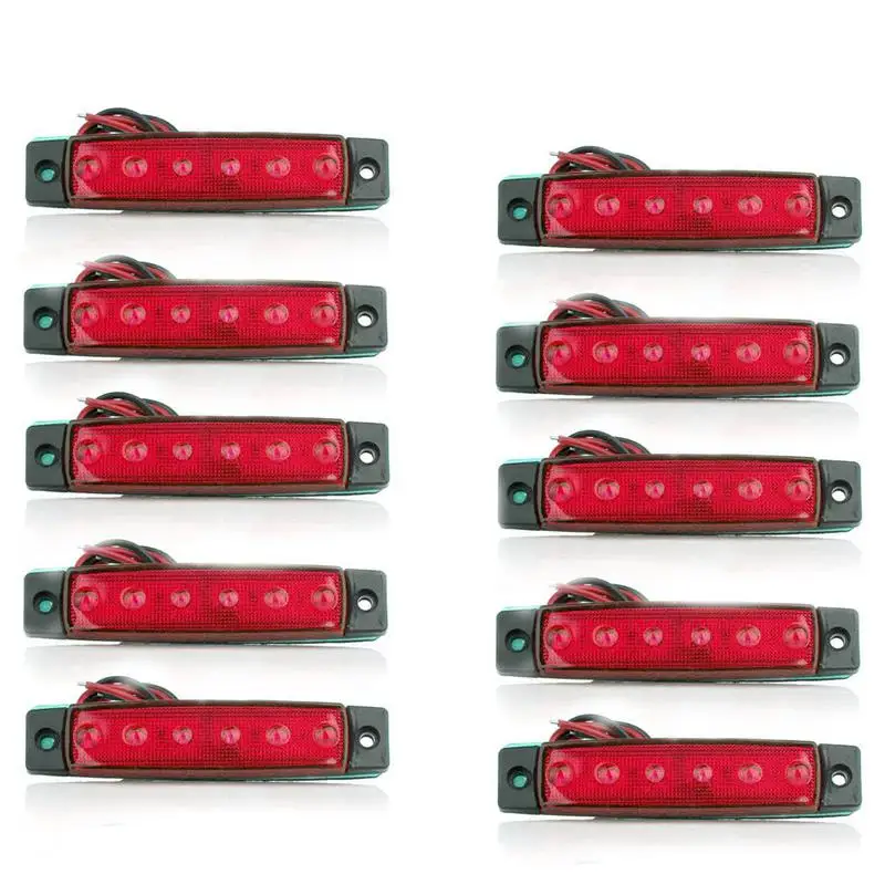 10 шт. 6LED/pc Авто сигнальный индикатор Боковой габаритный фонарь задние фонари