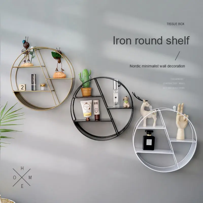 Настенные металлические деревянные стеллажи для хранения подвесной Декор