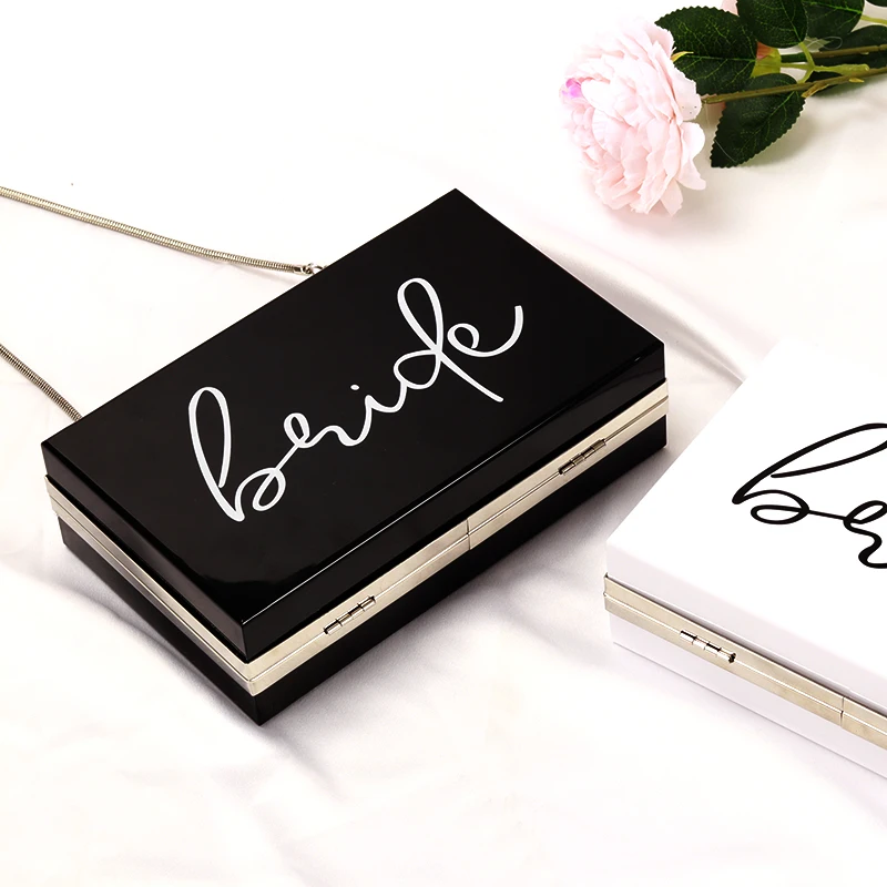 Персонализированная акриловая сумка женская с принтом невесты модная