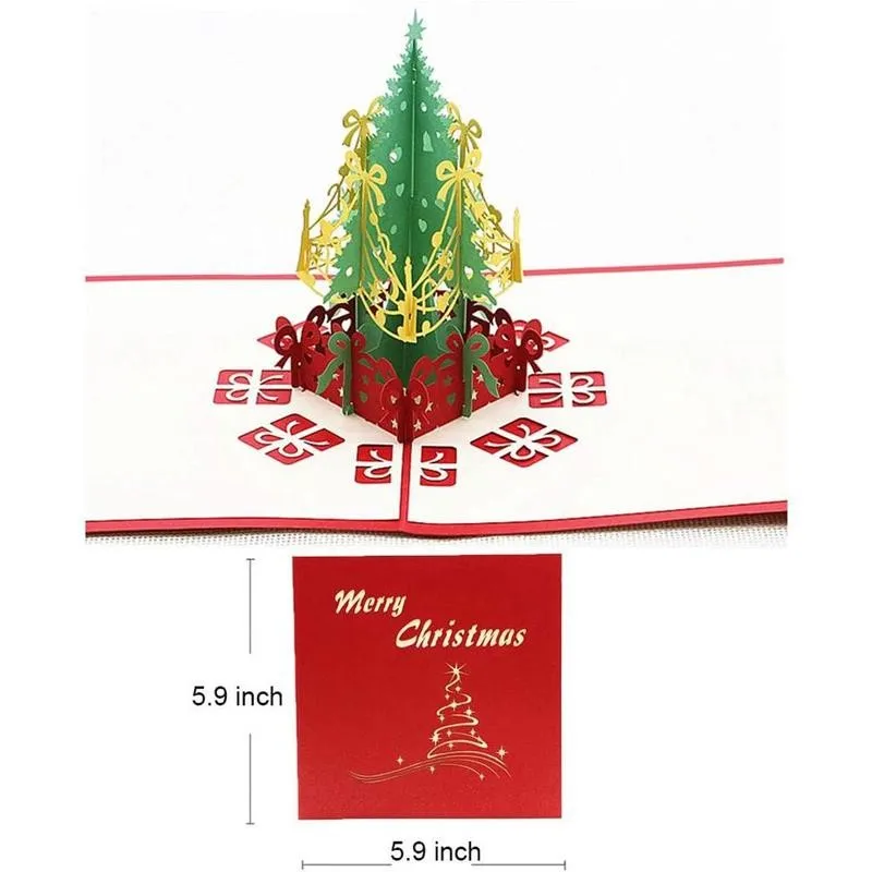 

Christmas 3d Greeting Card Carved Christmas Tree Greetings Children Gift Home Handmade Year Holiday Party New Card For Xmas I8B8