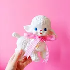 Винтажная овечья резиновая игрушка Очаровательная овечья кукла игрушки Мини овца украшение подарок для девочки на день рождения