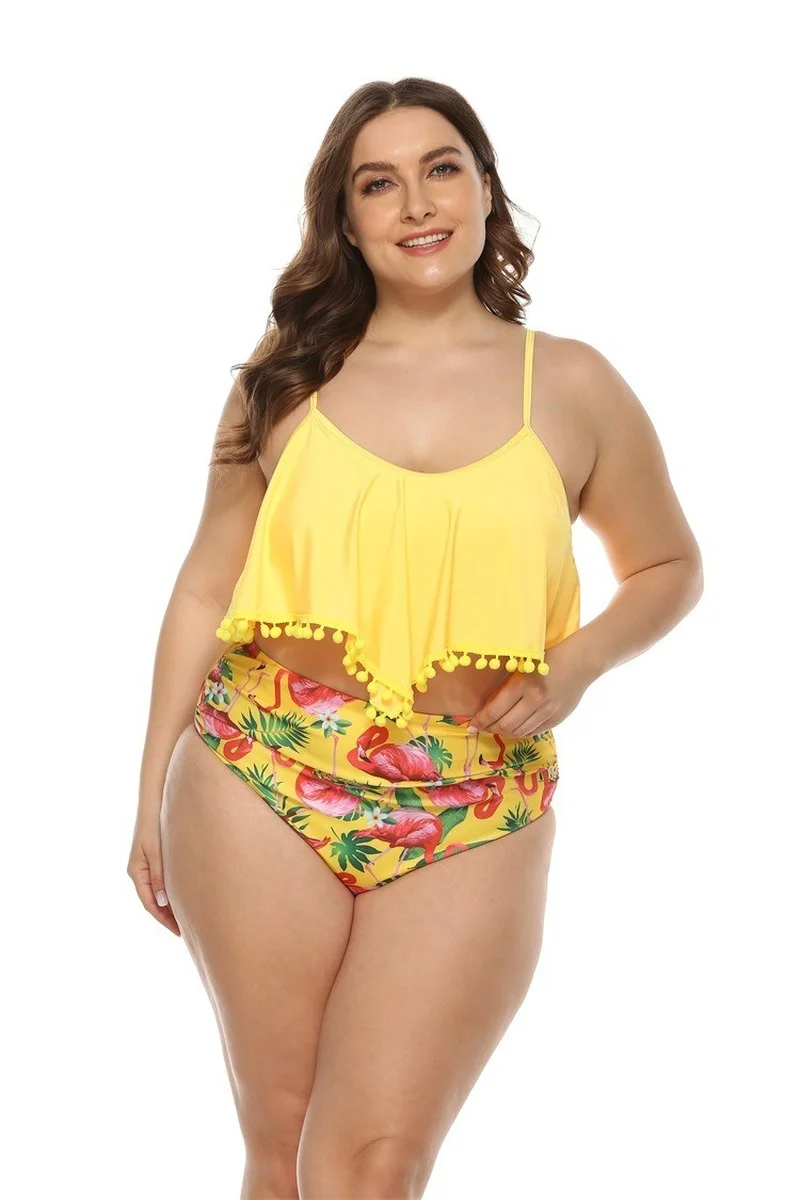 

New style plus size women's swimsuit sexy ruffled bikini swimsuit