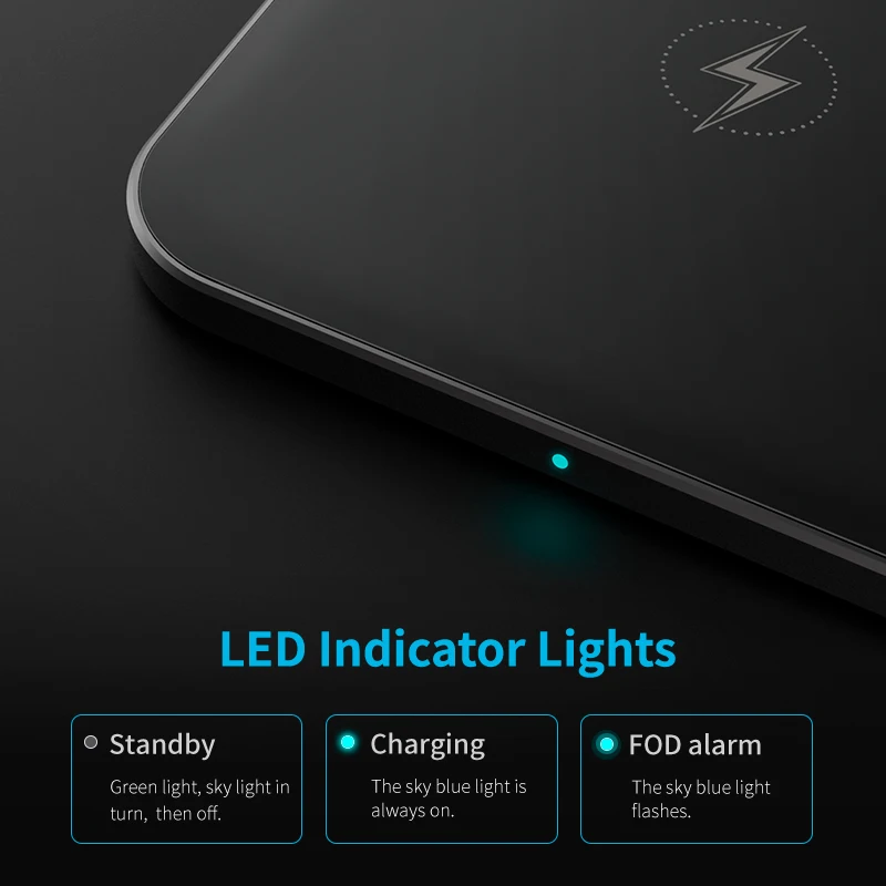 

15W Qi Wireless Charger For iPhone 12 11 Pro Xs Max X Xr 8 Plus Induction Fast Wireless Charging Pad For Samsung S20 S10 Huawei