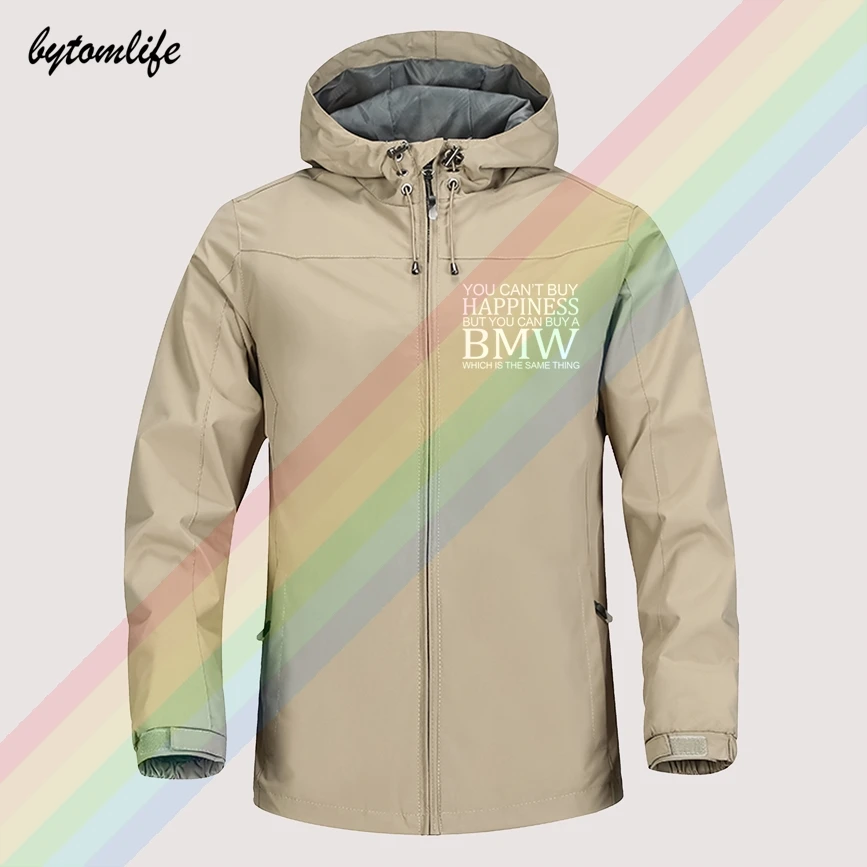 

2021 Bmw Can't Buy Happiness Winter Jacket Men Lightweight Hooded Zipper Waterproof Coat Windproof Outdoor Sportswear Asian Size