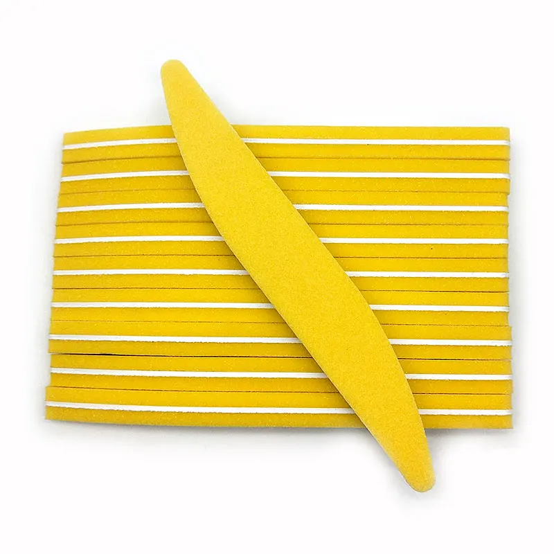 Yellow 10 шт/лот смешанный цвет 100/180 пилка для ногтей полумесяц типа Pilnik Do Paznokci шлифовальная губка блок пилки для ногтей буферная полировка ногтей инструменты - Цвет: Yellow