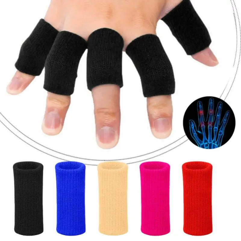 

New 10pcs/set Finger Sleeves Washable Protective Fingertip Guard Braces Support Sports Protector Cover For Volleyball Badminton
