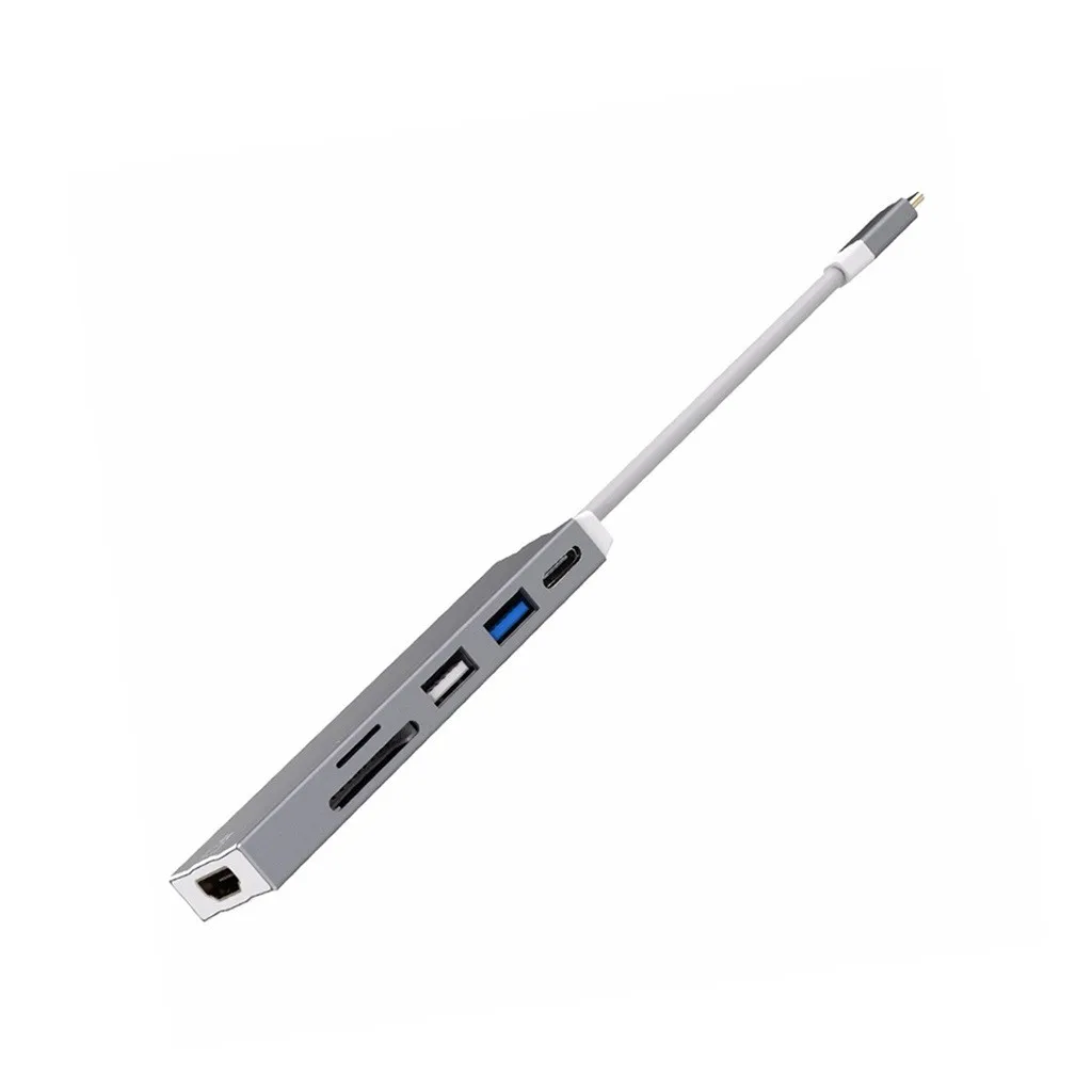 MODAO 2019 6 в 1 USB C type концентратор Hdmi 4K для Gigabit Ethernet Rj45 Lan адаптер кабель передачи
