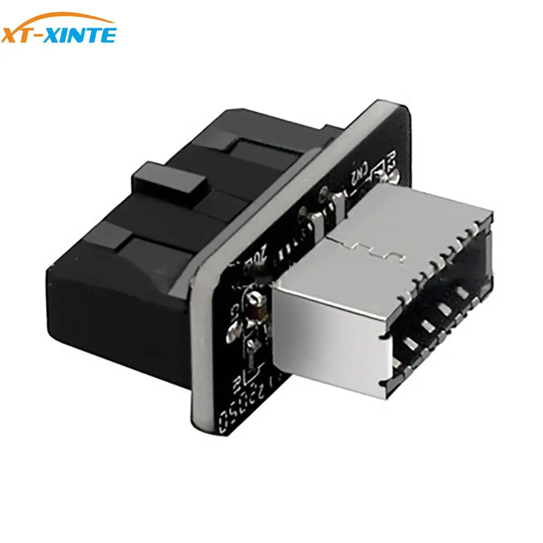 

USB Header Adapter USB3.0 19P/20P to TYPE-E 90 Degree Converter Chassis Front TYPE C Plug-in Port for Computer Motherboard
