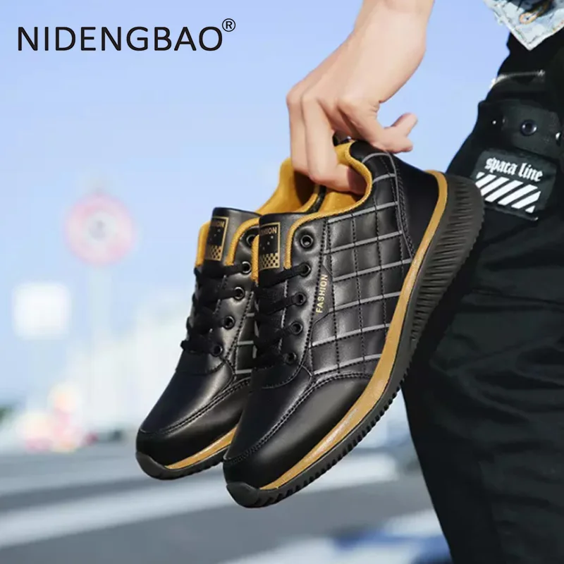 Мужская обувь для бега дышащие кроссовки из искусственной кожи