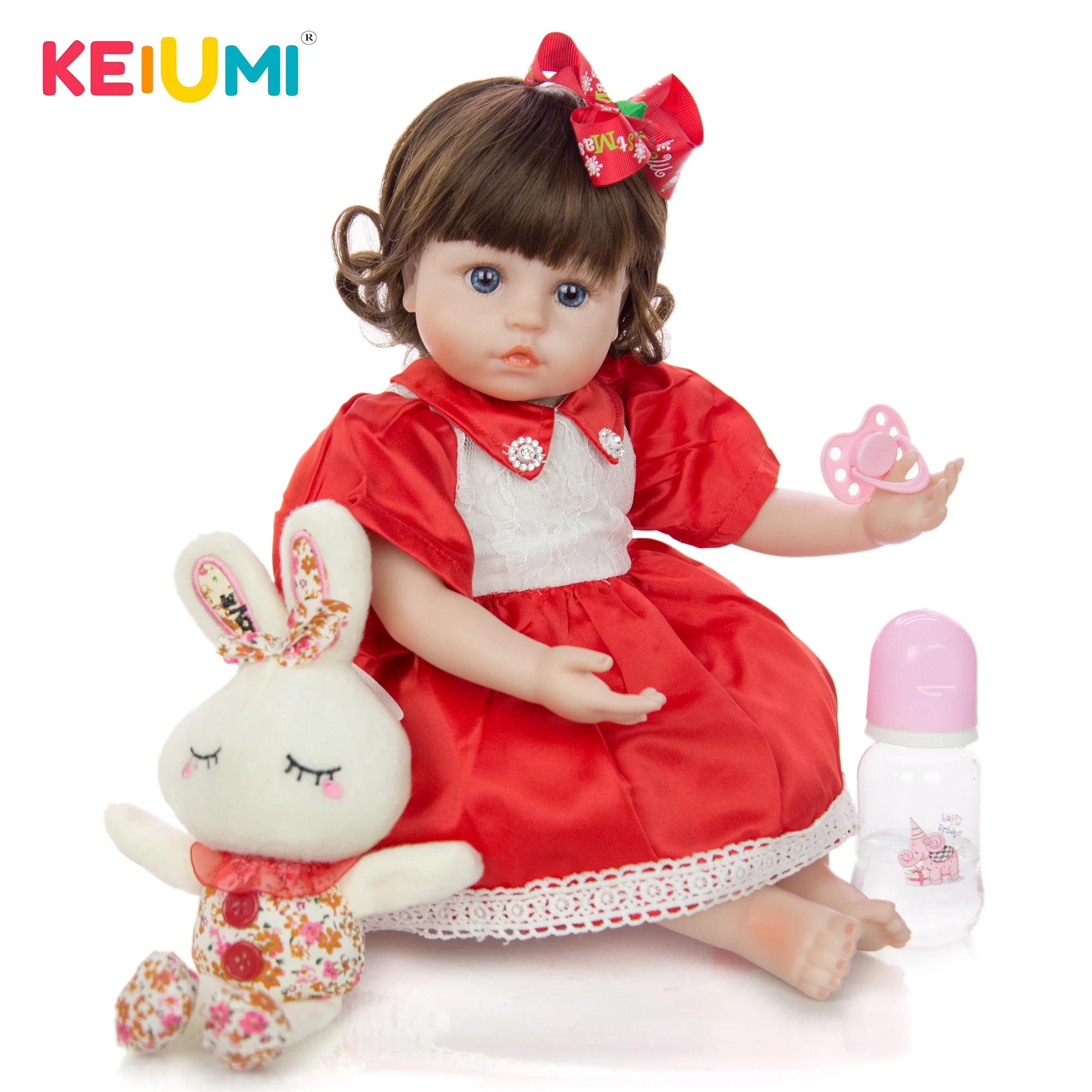 KEIUMI новая милая принцесса 18 дюймов Reborn игрушка Soft Touch силиконовая виниловая кукла