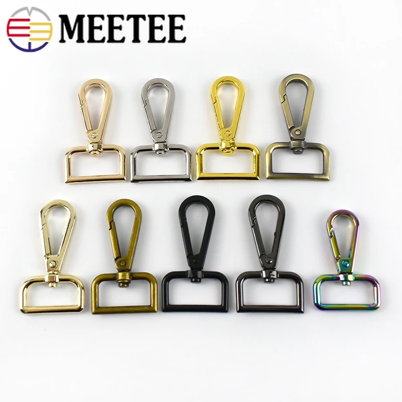 

10pc 13-50mm Meetee Handbag Straps Metal Buckles Collar Lobster Clasp Swivel Trigger Clips Snap Hook DIY Leather Craft Accessory
