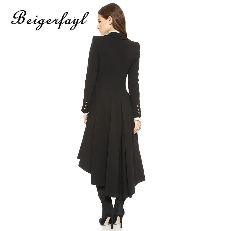 Beigerfayl 2019 длинные шерстяные Casaco Corta Vento Feminino черные пальто Preto Abrigo Negro Mujer Manteau Femme