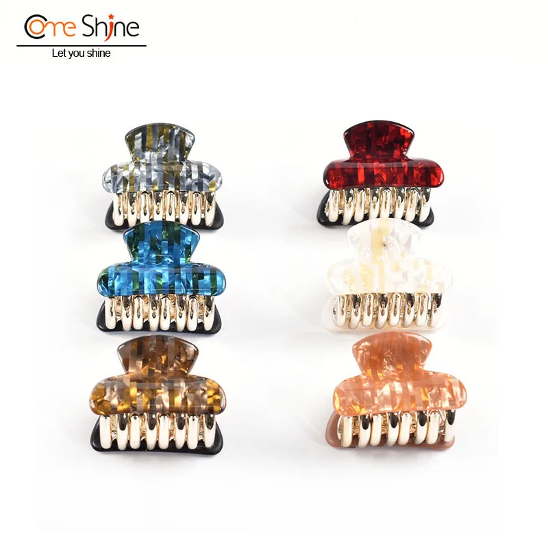 

6 шт./упак. 4 см небольшом волосяным Шарм хватать клипс для тонких волос для женщин и девочек Аксессуары желе Цвет полосатый акрил, чтобы науш...