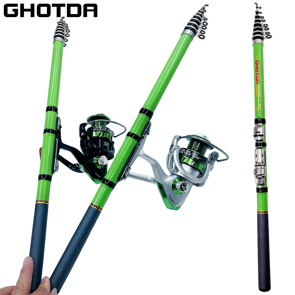 

1.5M 1.8M 2.1M 2.4M 2.7M 3.0M Fishing Rod And Reel Rock Rod and Spinning Reel Set