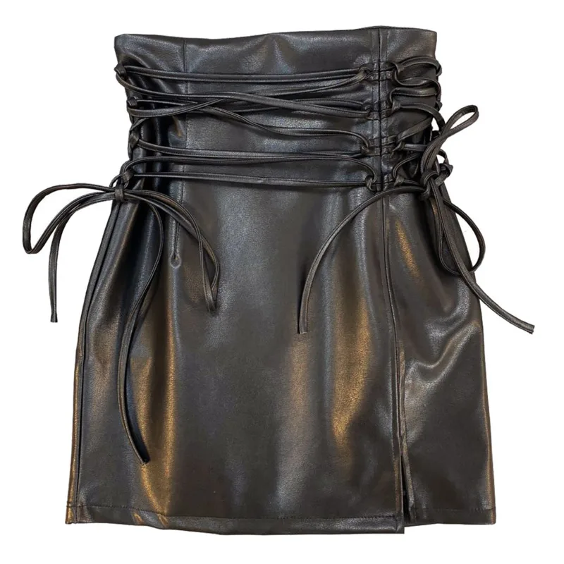 Панк-юбка уличная одежда из искусственной кожи готика Харадзюку школьная форма