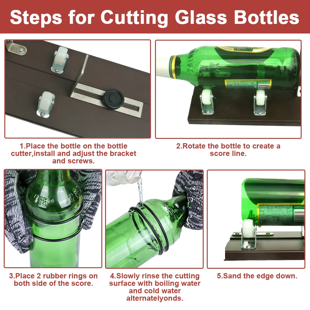 Профессиональный резак для стеклянных бутылок толщина резки 2-10 мм алюминиевый