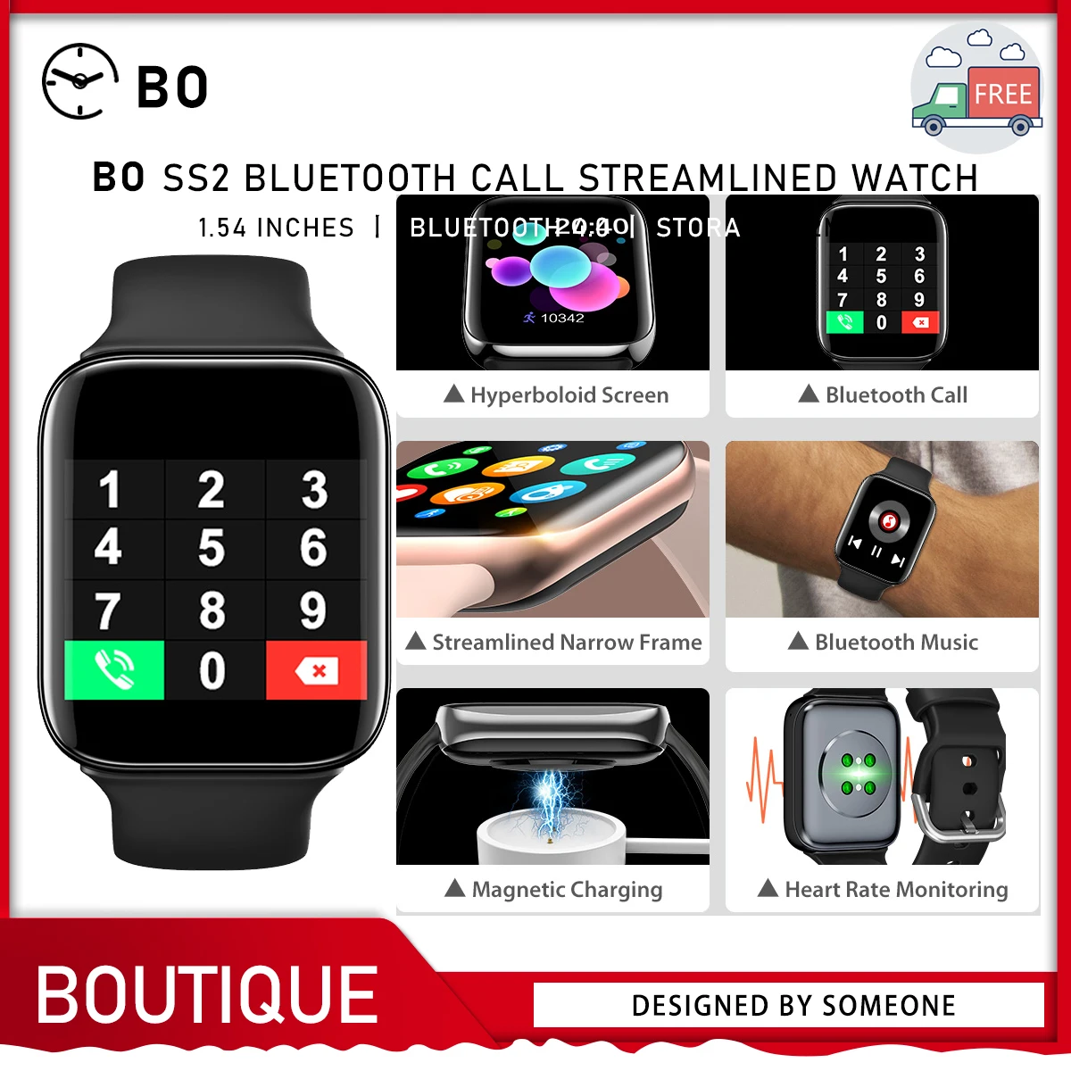 

Bluetooth Call Smart watch Waterproof Sport Fitness Bracelet Heart Rate Blood Pressure Blood Oxygen Monitoring Wristband