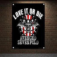 love it or die heavy metal rock band flag macabre art posters music team star decorative canvas painting scary bloody tapestry