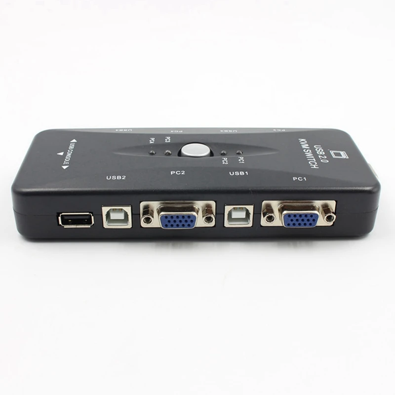Один для четырех портов USB 2 0 KVM Switch Box + 4 KVM-кабеля монитора клавиатуры VGA SVGA ПК