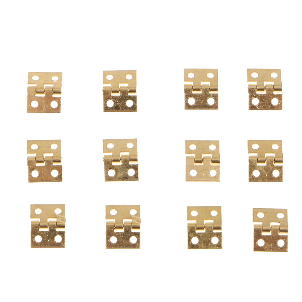

12x Jewelry Miniature Door Window Cabinet Hinge Metal Wooden Box Hinges